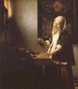 Jan Vermeer Woman Holing a Balance (mk08) oil painting reproduction